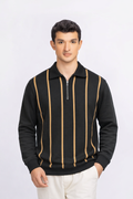 Half-Zip Screen Printed Sweatshirt - Dark Olive Green