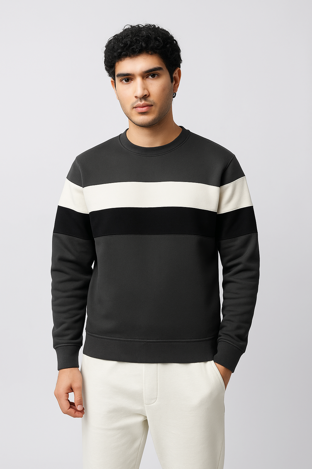 Double Panel Sweatshirt - Grey