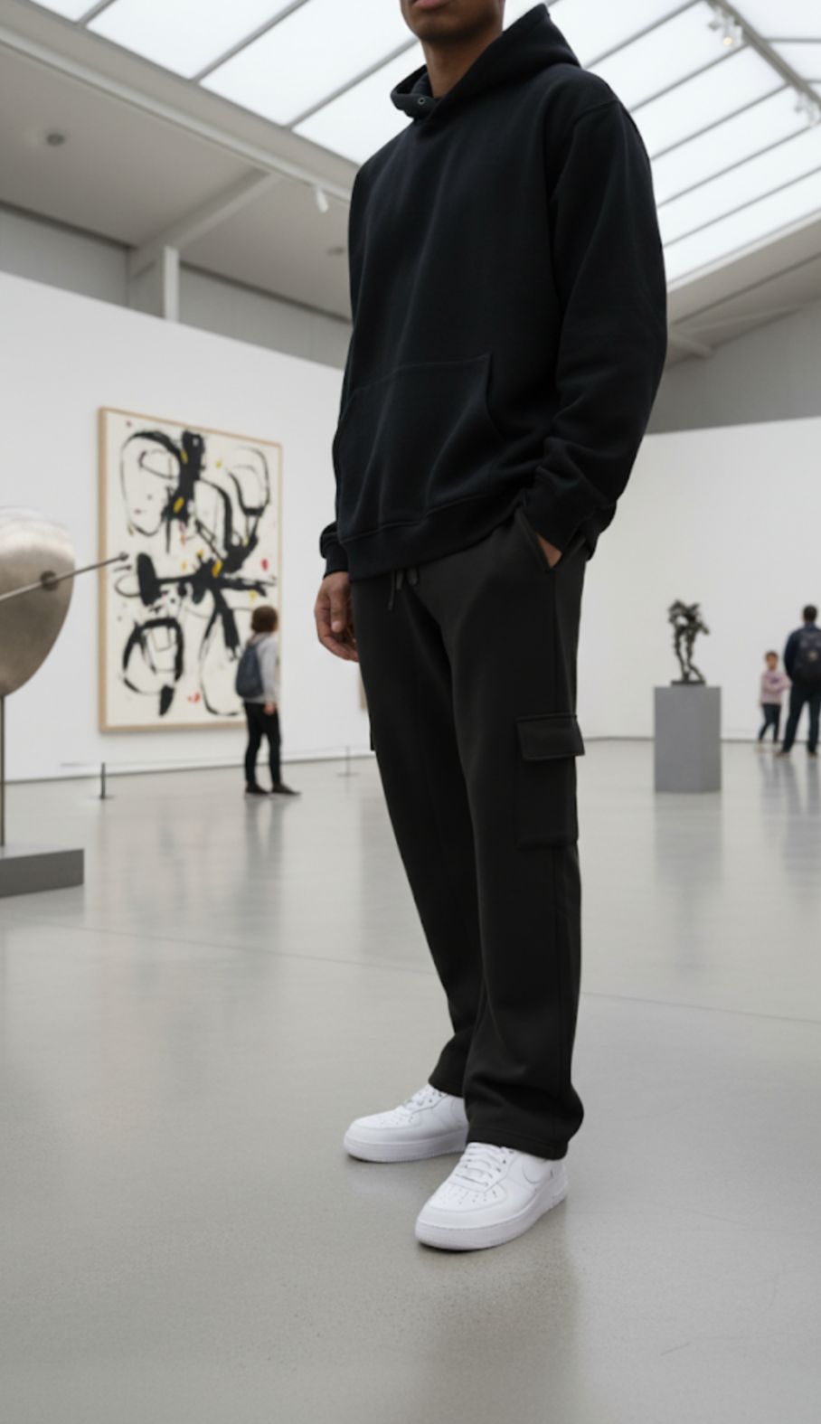 Baggy Five Pocket Cargo Trouser - Black