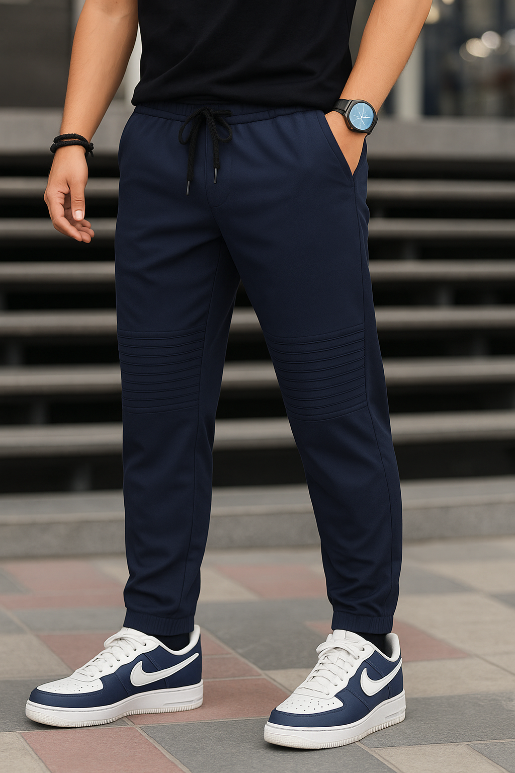 Biker Trouser - Navy Blue