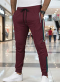 Side Stripe Trouser - Maroon