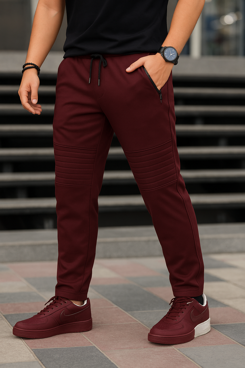 Biker Trouser - Maroon